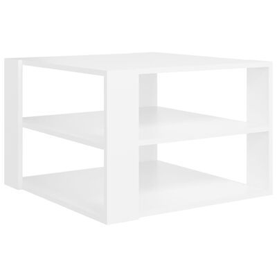 vidaXL kohvilaud, valge, 60x60x40 cm puitlaastplaat