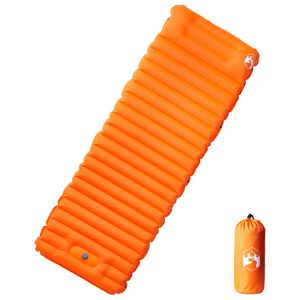 vidaXL iset&auml;ituv matkamadrats padjaga, 1 inimesele, oranž