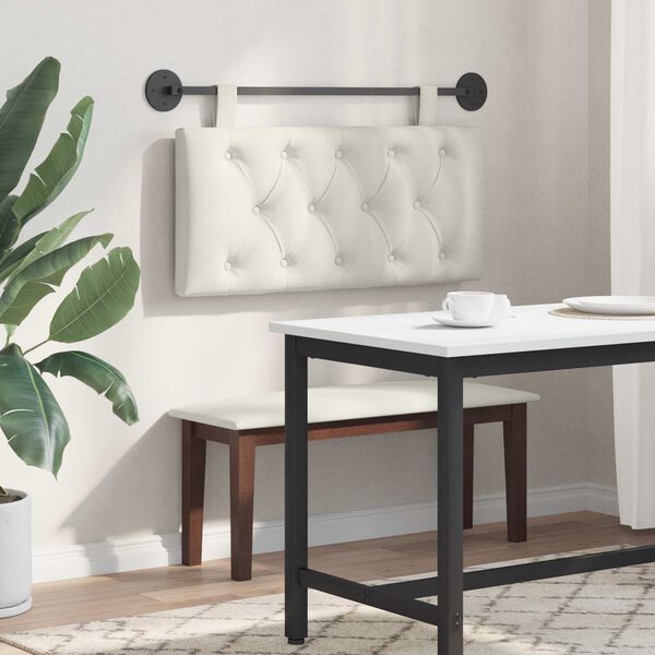 vidaXL Rippuv Peatoe Seinale kinnitatav cream 90 x 55 x 7 cm Samet