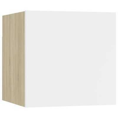vidaXL öökapid 2 tk, valge ja Sonoma tamm, 30,5x30x30 cm, puitlaastplaat