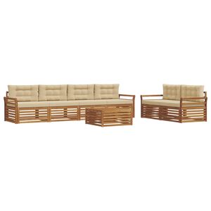 vidaXL V&auml;li diivanikomplekt padjaga 7 pcs Looduslik ja beež