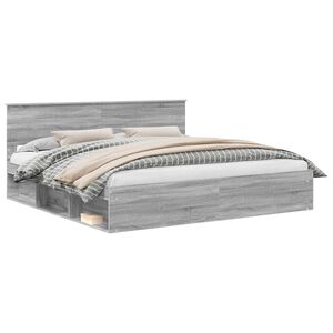 vidaXL Voodi raam peaga Hall Sonoma 200 x 200 cm Tahke m&auml;nd