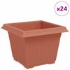 vidaXL Ruutlillepott 24 pcs Kohviroosa 23 x 23 x 17,5 cm Plastmass