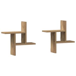 vidaXL seinariiulid 2 tk, k&auml;sit&ouml;&ouml;tamm, 38x12x38 cm, tehispuit