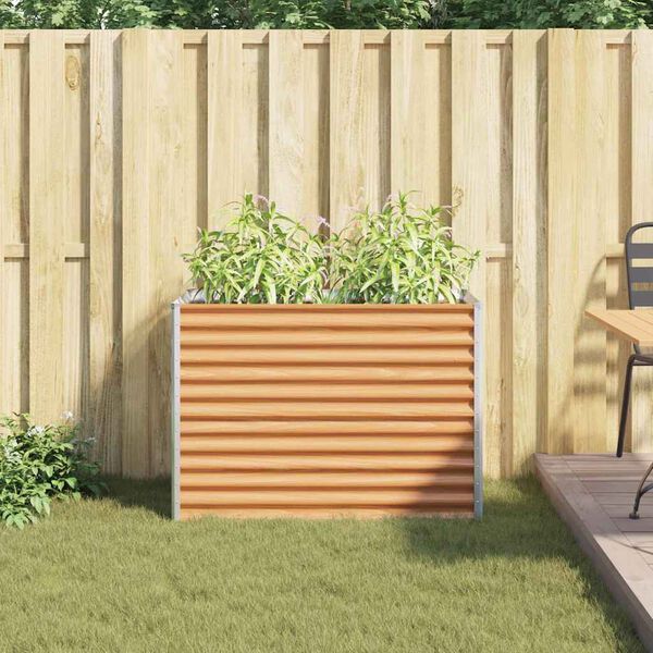 vidaXL K&otilde;rgendatud aia taimelava Helepruun 98 x 50 x 68 cm Tsinkteras