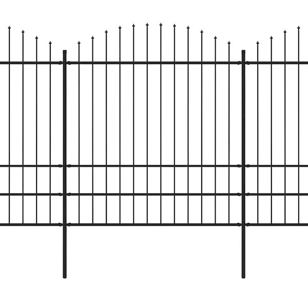 vidaXL aiapiire odaotsaga, terasest, 1248 x 200 cm, must