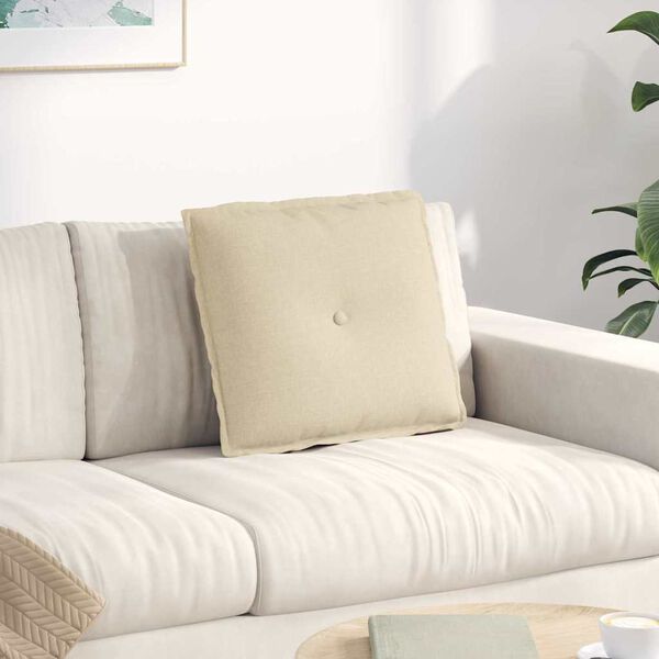 vidaXL Seljatugi padi cream 50 x 19 x 45 cm kangas