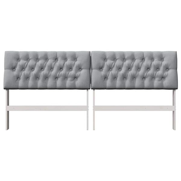 vidaXL Polsterdatud voodiots Helehall 200 cm Tahke mänd