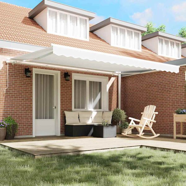 vidaXL Varikatuse asenduskangas Valge 430 x 295 cm Pol&uuml;ester