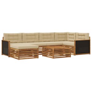 vidaXL V&auml;li diivanikomplekt padjaga 7 pcs Looduslik ja beež