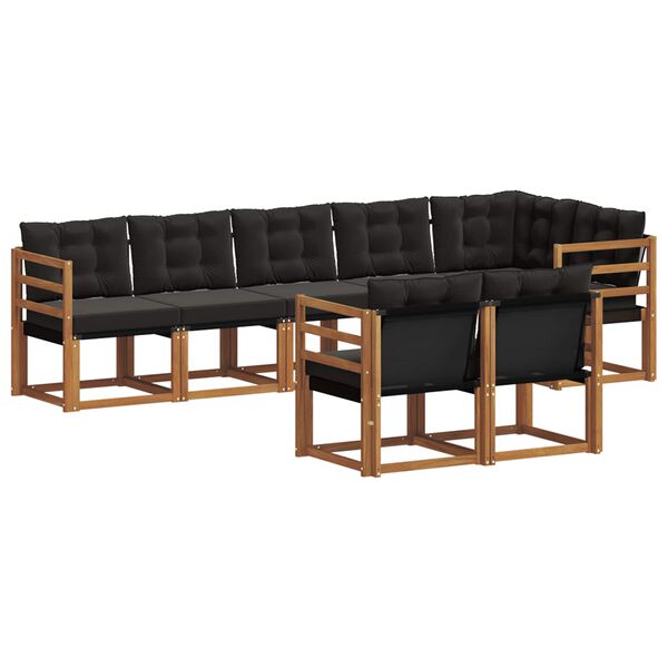 vidaXL V&auml;li diivanikomplekt padjaga 8 pcs Looduslik ja must