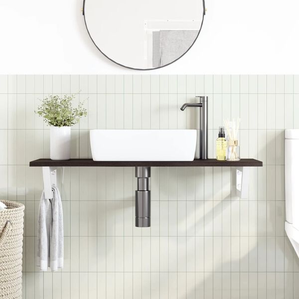 vidaXL seinale kinnitatav valamuriiul, teras ja tammepuit