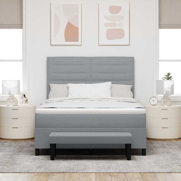 vidaXL Karbi vedrumadrats madratsiga Helehall 140 x 200 cm kangas