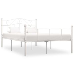 vidaXL voodiraam, valge, metall, 120 x 200 cm