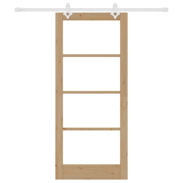 vidaXL Libisev uks Neutraalne 86 x 198,5 cm Soe m&auml;nnipuit ja klaas