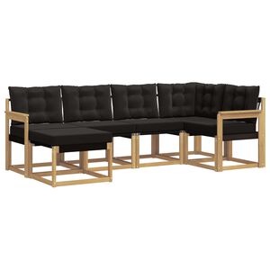 vidaXL V&auml;li diivanikomplekt padjaga 6 pcs Valge ja must
