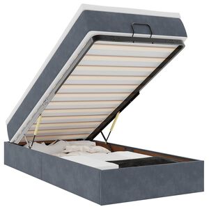vidaXL Ottomani voodiraam madratsiga, tumehall, 100x200cm, samet