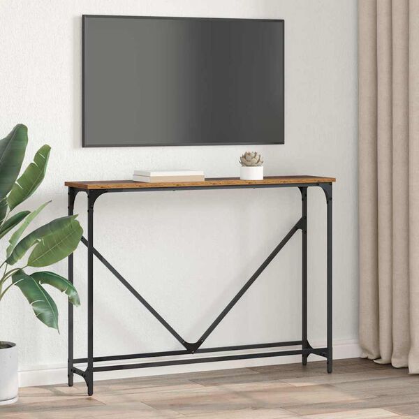 vidaXL Konsoollaud Vana puit 102 x 23 x 75 cm Tehispuit