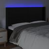 vidaXL LED-voodipeats, must, 203x16x118/128 cm, kunstnahk