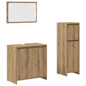 vidaXL 3-osaline vannitoa m&ouml;&ouml;blikomplekt, kunsttamm, tehispuit