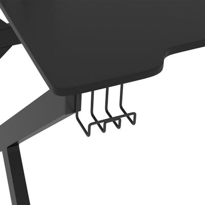 vidaXL mänguri arvutilaud K-jalgadega, must, 90x60x75 cm