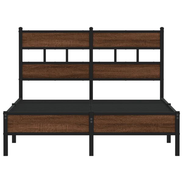 vidaXL peatsiga voodiraam, ilma madratsita, pruun tamm 120x200cm