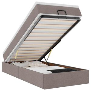 vidaXL Ottomani voodiraam madratsiga, pruunikashall, 100x200cm, kangas