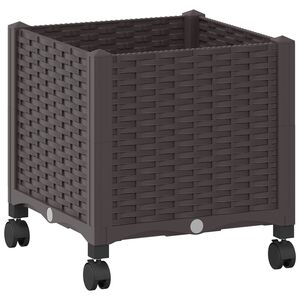 vidaXL Aiakast v&auml;hemalt ratastega Pruun 40 x 40 x 44 cm PP