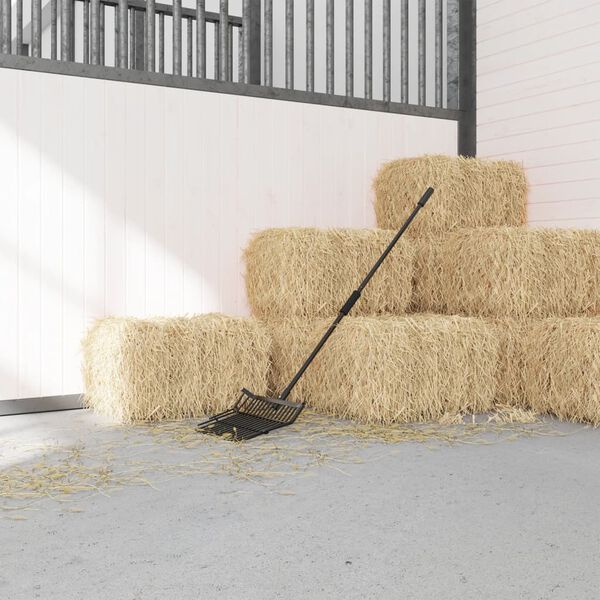 vidaXL sõnnikuhark ilma varreta, 14 haruga, must, teras