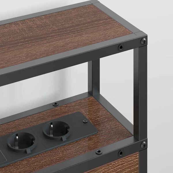 vidaXL Hoiustamispeatoe riiuliga peaga Pruun tamm 160 cm Tehispuit