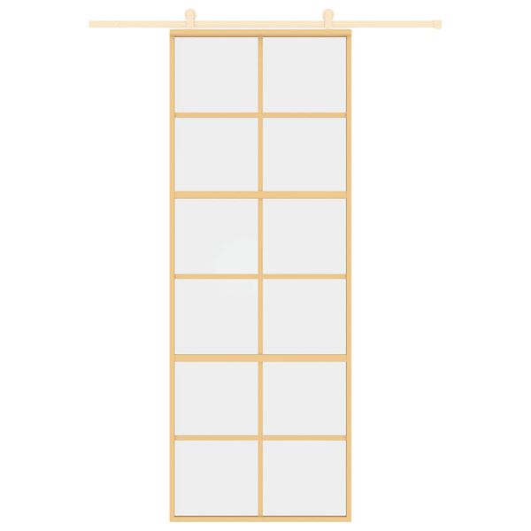 vidaXL liuguks, kuldne, 76x205 cm, läbipaistev ESG-klaas ja alumiinium