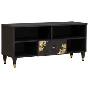 vidaXL Telerikapp sahtliga Must 100 x 33 x 46 cm Tugev mango puu