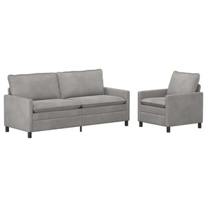 vidaXL Diivanikomplekt 2 pcs Helehall Samet