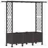 vidaXL T&otilde;stetud Padi Kase ja Katusega Pruun 162,5 x 40 x 142 cm PP