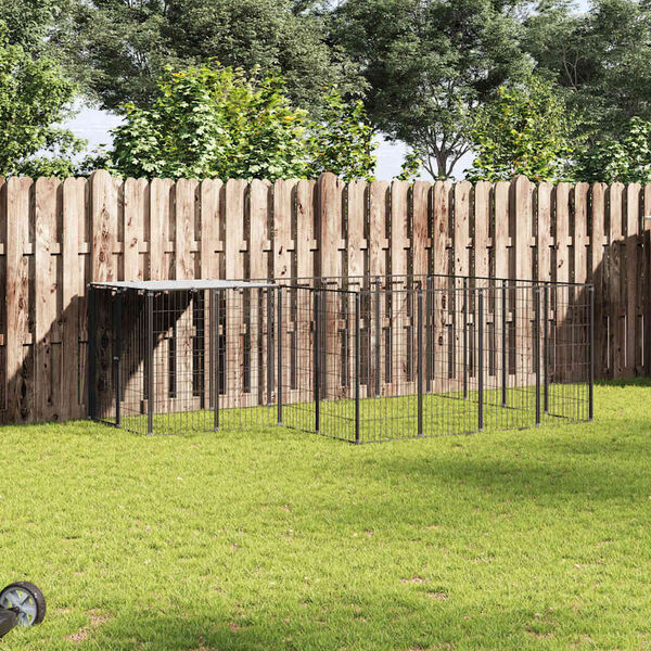 vidaXL koeraaedik, must, 6.05 m², teras