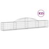 vidaXL kaarekujulised gabioonkorvid 15 tk, 300x30x40/60 cm, raud