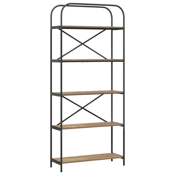 vidaXL Raamatukapp K&auml;sit&ouml;&ouml;puu 80 x 30 x 183 cm Tehispuit