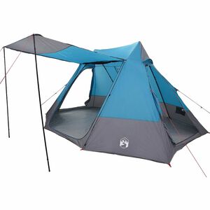 vidaXL Telkimise telk katusega &otilde;huavaga Sinine 482 x 360 x 227 cm taft