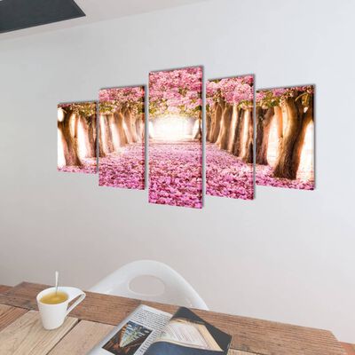 Seinamaalikomplekt lõuendil kirsiõitega, 200 x 100 cm