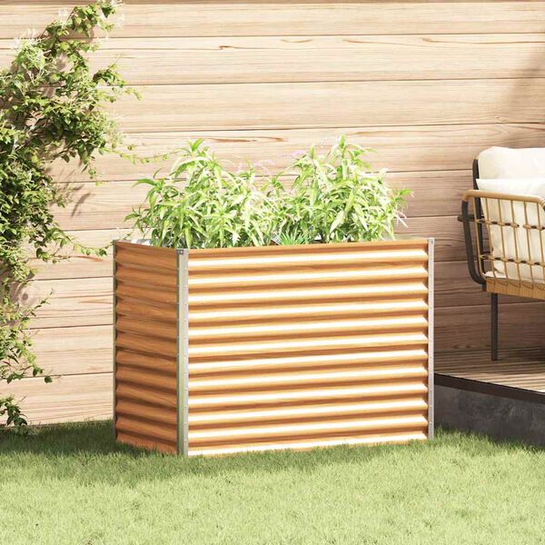 vidaXL K&otilde;rgendatud aia taimelava Helepruun 98 x 50 x 68 cm Tsinkteras