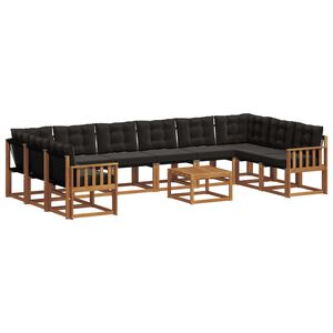 vidaXL V&auml;li diivanikomplekt padjaga 11 pcs Looduslik ja must