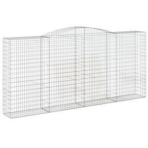 vidaXL kaarekujuline gabioonkorv, 400x50x180/200 cm, tsingitud raud