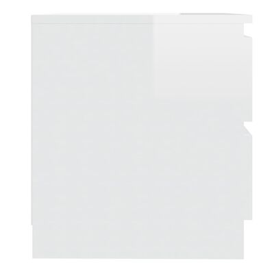 vidaXL Öökapp, kõrgläikega valge, 50x39x43,5 cm, puitlaastplaat