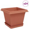 vidaXL Taimepotid 24 pcs Kohviroosa 20 x 20 x 16 cm Plastmass