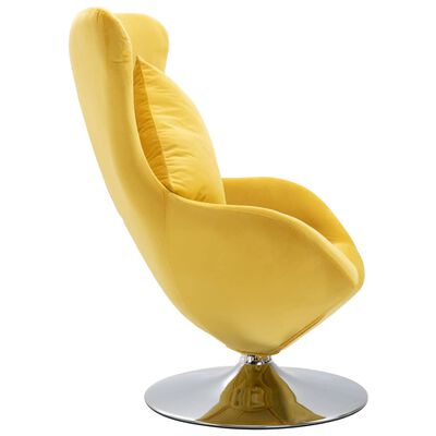 vidaXL pöörlev munakujuline tool padjaga, kollane, samet