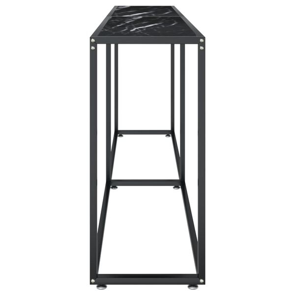 vidaXL konsoollaud, must marmor, 220 x 35 x 75,5 cm, karastatud klaas