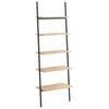 vidaXL 5 riiuliga redelriiul, helepruun ja must, 64 x 34 x 185,5 cm