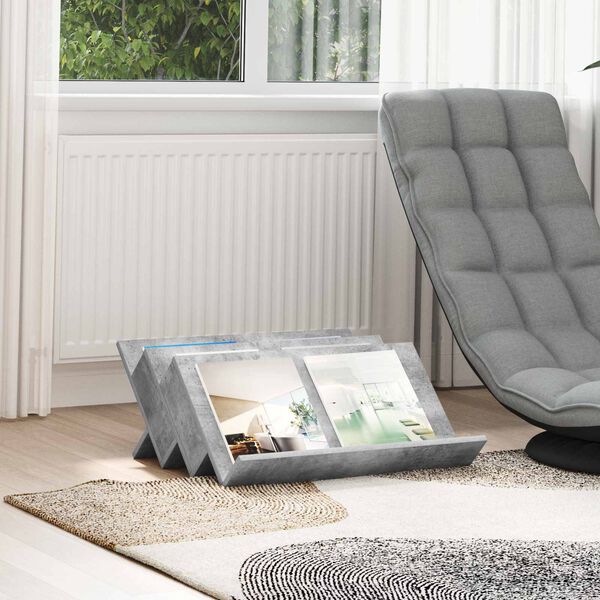 vidaXL Ajakirja riiul riiuliga Betoonhall 65 x 53 x 28,5 cm Tehispuit