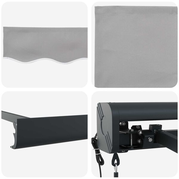 vidaXL Varikatus Helehall 350 x 250 x 165 cm Polüester ja alumiinium