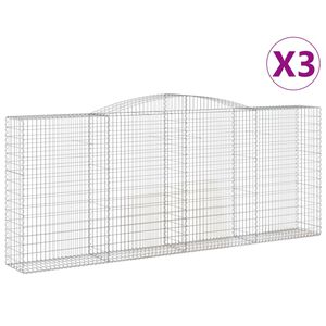 vidaXL kaarekujulised gabioonkorvid 3 tk, 400x50x160/180 cm, raud
